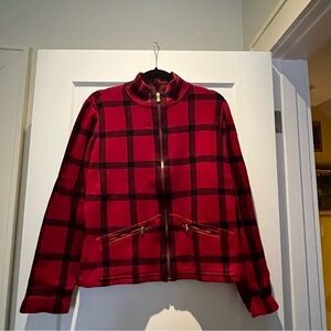 Vintage Lauren Ralph Lauren Black/Red Buffalo Plaid Check Sweater/Jacket